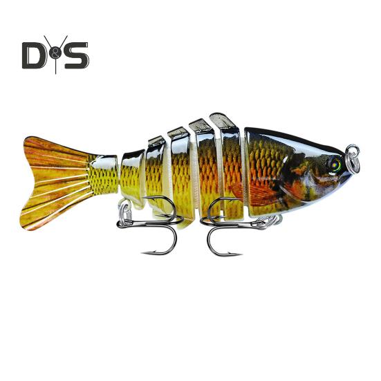10CM/15.5G Multi-Jointed Fishing Lure with Hooks Realistic 7-Section Swimbait Plastic Artificial Bait Freshwater Saltwater Fishing Accessories