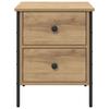 1 Piece modern vintage low cabinet, bedroom nightstand, bedside storage cabinet, double drawer organizer cabinet, round corner supports, 40x42x50 cm