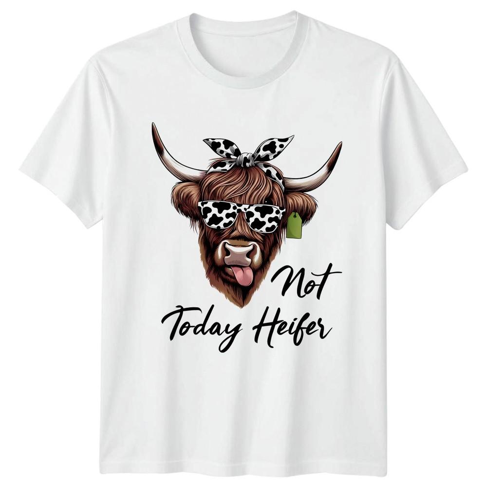 Not Today Heifer Unisexs TShirt Highland Cow Funny Animal Birthday Gift For Her S