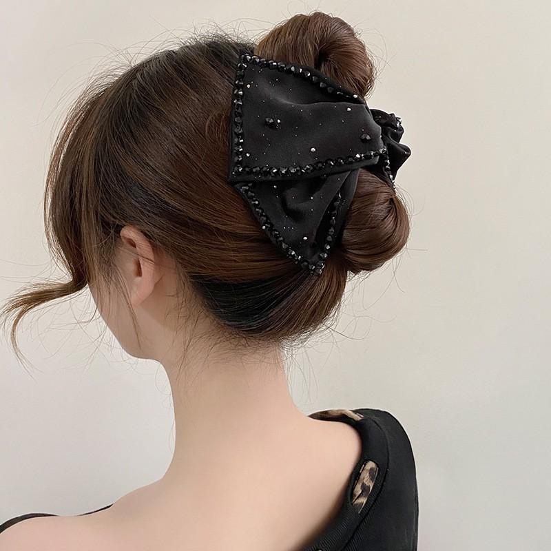Elegant Large Bow Hair Claw Crab Pearls Hairpins Women Girls Sweet Hair Ornament Hair Clips Hair Accessories