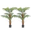 Artificial Palm Tree, 4 FT Tall Faux Plant, Secure PE Material & Anti-Tip Tilt Protection Low-Maintenance Plant, Lifelike Green Fake Tree for Home
