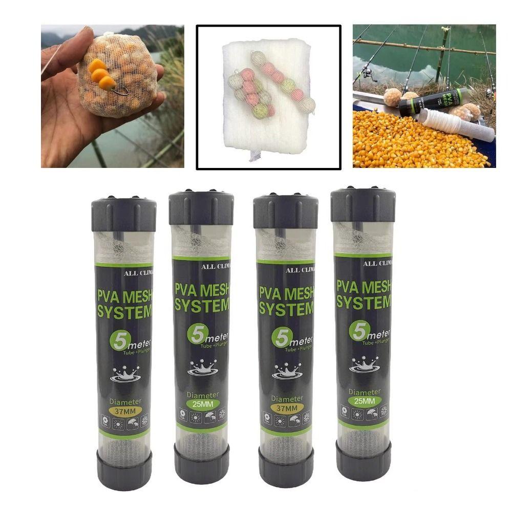 Soluble Bait Wrap Bag Fishing Lures Refill Net Fishing Accessories PVA Lure Mesh Portable for 5/10M 18/25/37MM