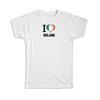 Ich Liebe Irland Flagge Herz Landeswappen Irischer Auswanderer T-Shirt