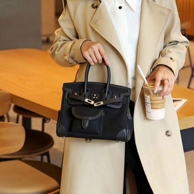 Leder frauen tasche mit leinwand mode platin tasche Einsatz tasche Polka punkt schulter gurt handheld eine schulter diagonal kreuz frauen tasche