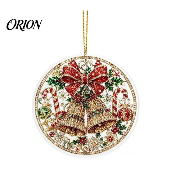 Outdoor Hanging Decor Christmas Acrylic Ornament, 2D Flat Double Side Printed Party Supplies Santa Snowman Pendant for Tree Window, Festive