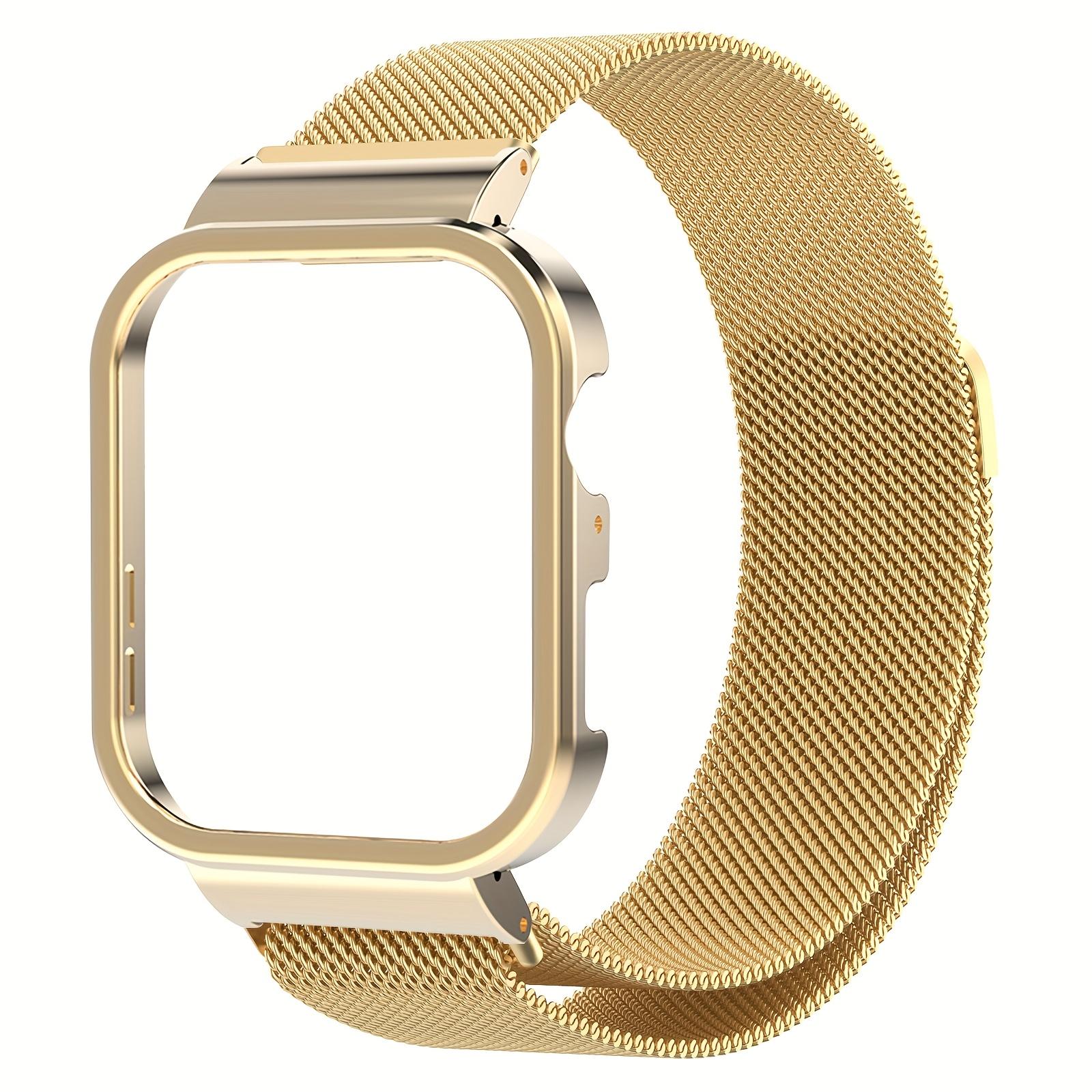 

2pcs Strap + Case Set for Huawei Fit3/Fit4/Fit4 Pro Dual-Color Milanese Stainless Steel Magnetic Loop Adjustable Business Style For HUAWEI fit4 золотистый