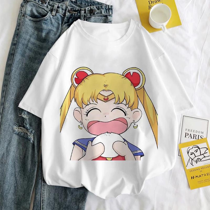 

Summer 2026 Sailor Moon Rabbit Love Than Heart Theme 100 Cotton Printed Loose Tshirt Male and Female Parentchild Top 4XL