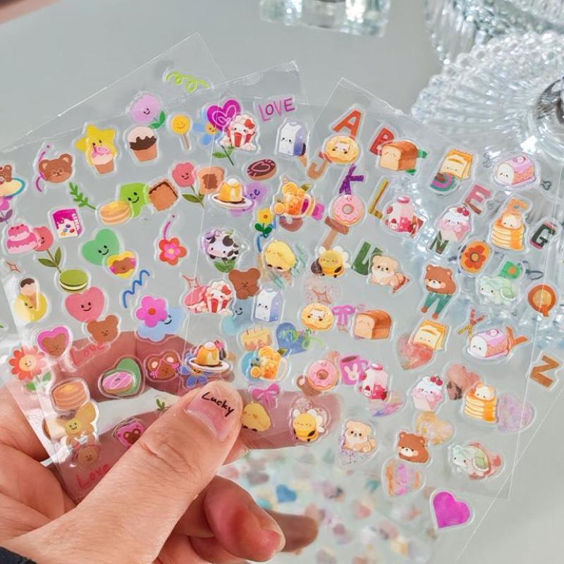 28Sheets/Book Cute Mini Graffiti Cut Film Sticker Book Creative Handbook Diy Picture Book Phone Case Nail Art Decoration Sticker