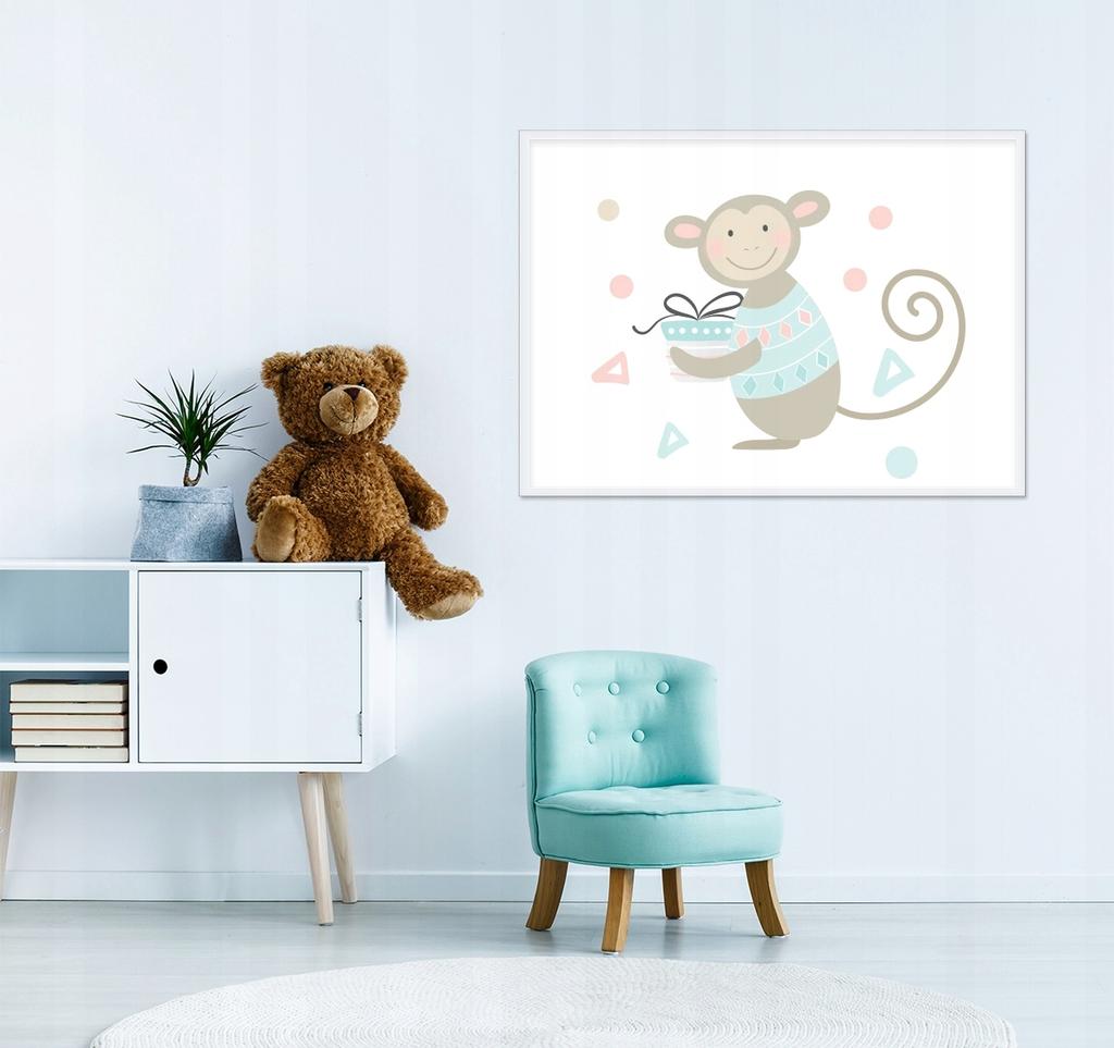 Obraz plakat w ramie a4 cm małpka pd205