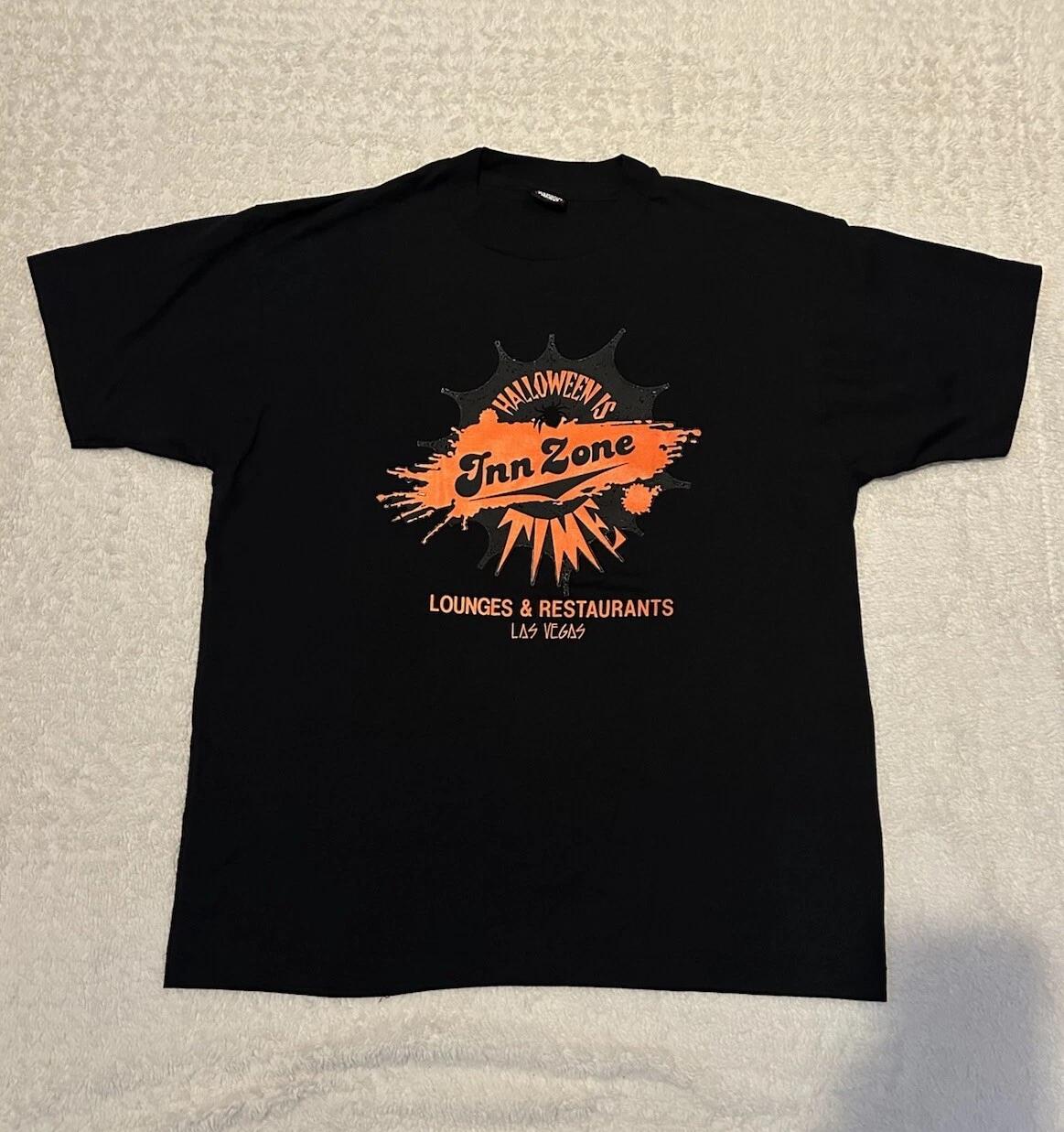 

VTG 90s Halloween time Inn Zone Las Vegas Lounge T Shirt Screen Stars XL Single S