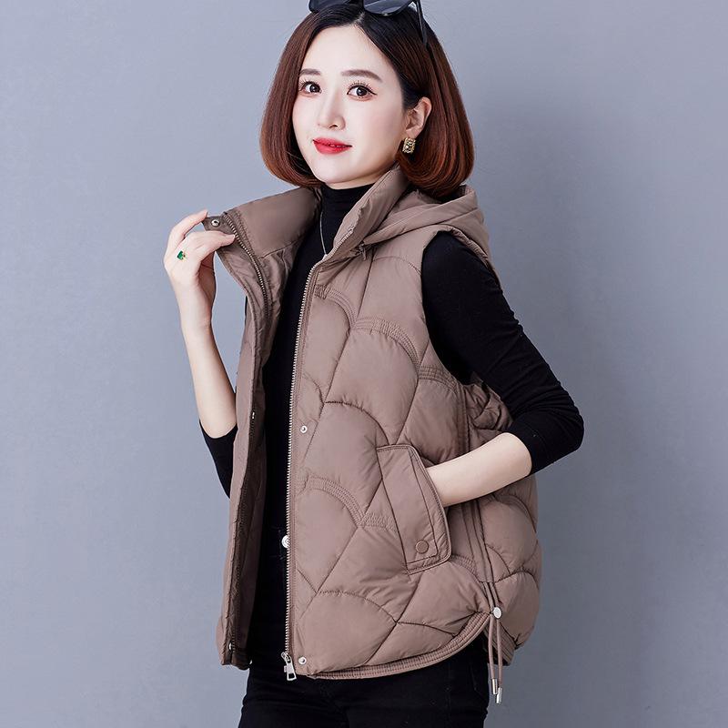 Women's Lightweight Warm Down Cotton Gilet - Autumn/Winter 2025 Style, Plus Size, Loose Fit for Middle-aged Mothers