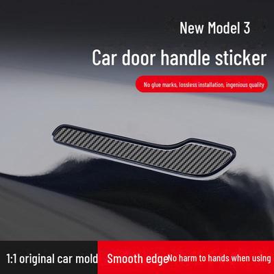 Odnowione naklejki na klamki drzwi z włókna węglowego do Tesli Model 3/Y
