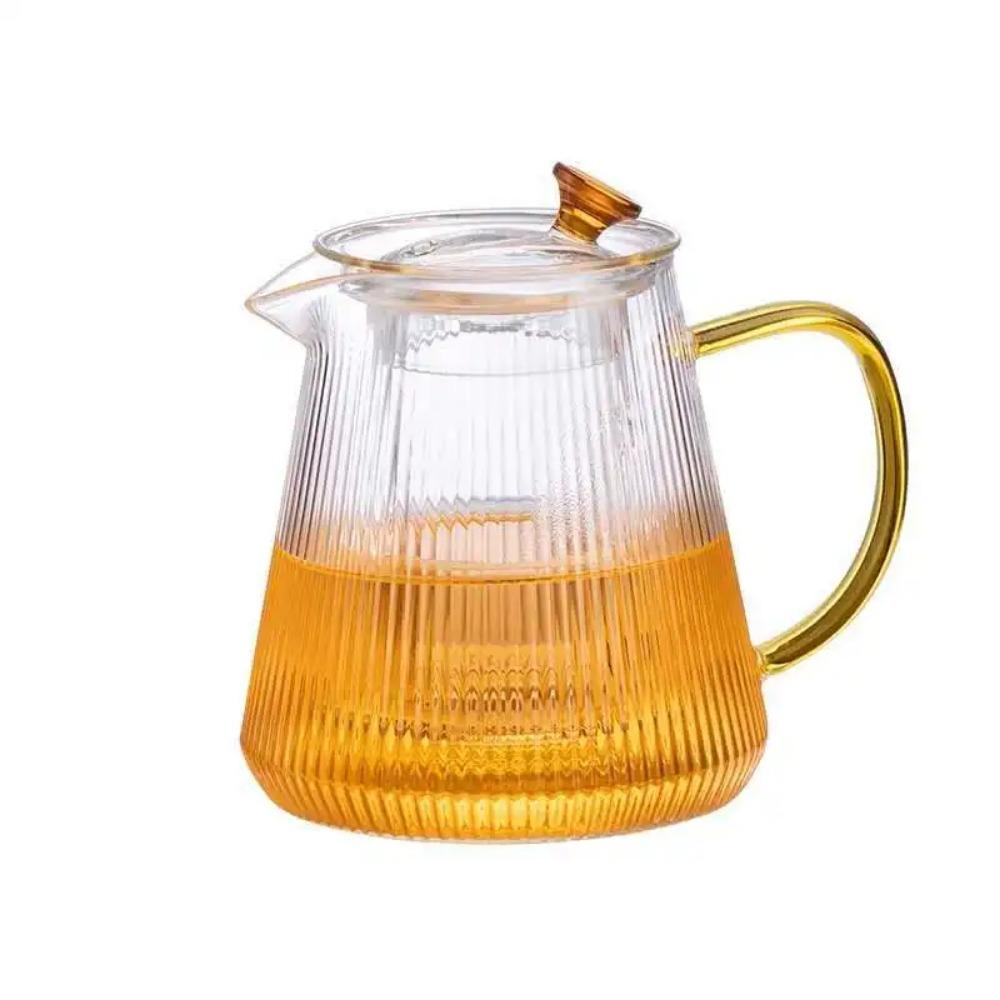 Vertical Glass Flower Teapot Can Be Heated By Electric Pottery Stove and Boiled Teapot Household Transparent Glass Teapot Kettle