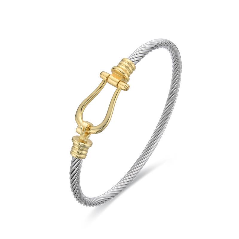 Popolare in Europa e America Bracciale con Apertura a Filo Intrecciato Micro-intarsiato, Bracciale in Filo di Perle Intrecciato Oro e Argento 2026