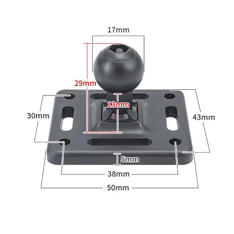 17 mm kulmontering till kulled med diamant eller fyrkantig monteringsbas för telefon GPS-hållare fäste Ramfäste Garmin Zumo/Tomtom