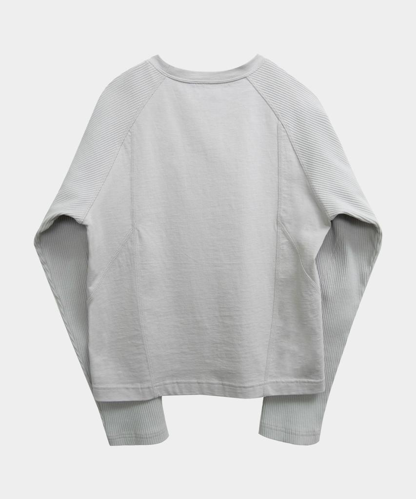 Liomeu Contrast Cut Long Sleeve Tee_Gray : Radiant079