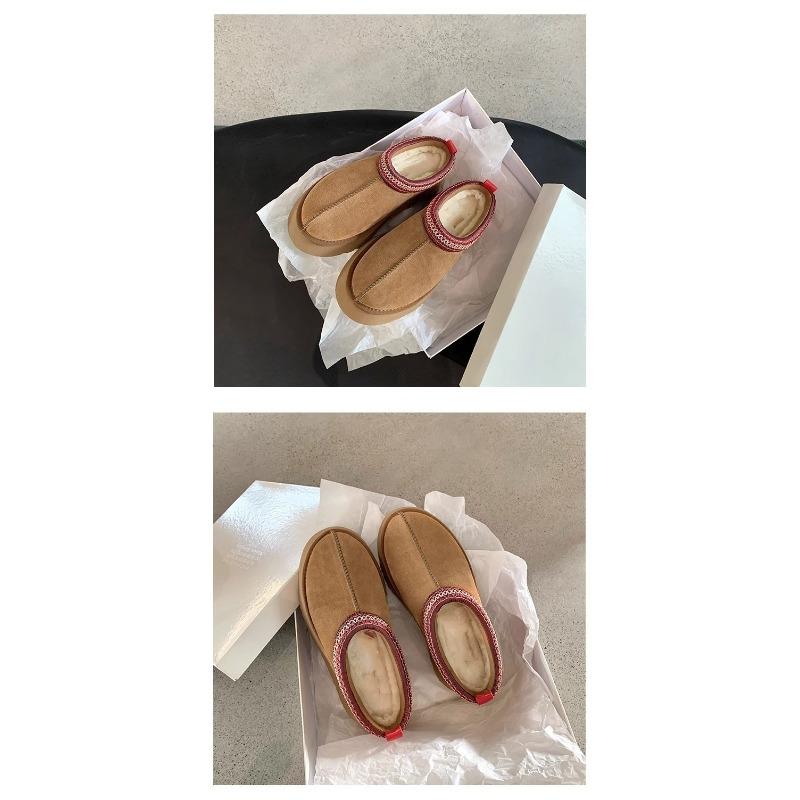 Neue Schuhe und Hausschuhe mit dicker Sohle für Damen, faule Kopftücher, Halbschaft-Schneestiefel