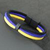 Noter Neues Roman Flaggenfarbe Armband für Männer 4 mm Nylonseil Kette Armband Öffnungsbare Magnetverschluss Spanisch Ukrainisch Symbol Armband