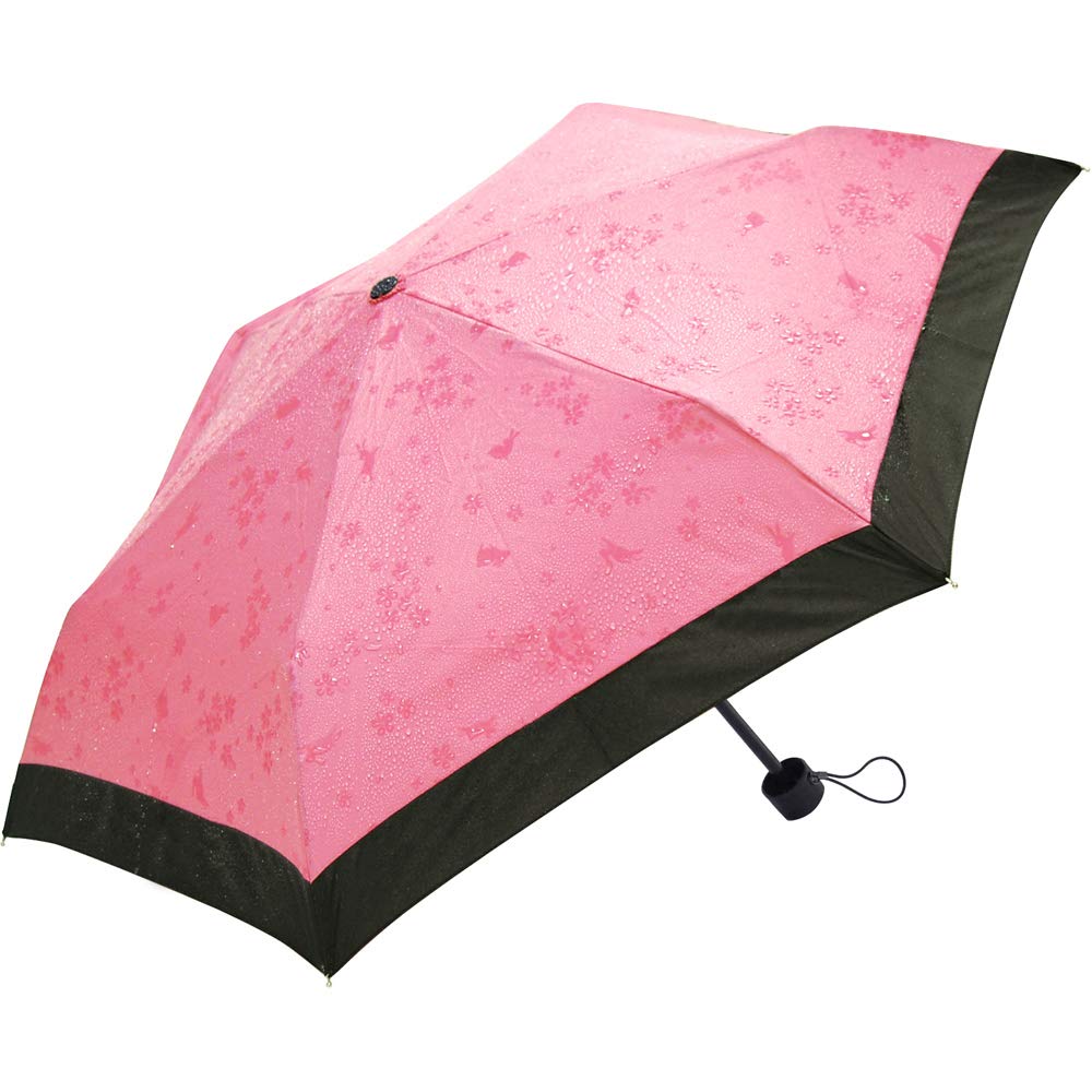 Santos Folding Cherry Blossom Rabbit Folding Rain or Manual Water-Repellent Umbrella, Design, Pink, 50cm, Women's, Umbrella, Shine, Opening, JK-75