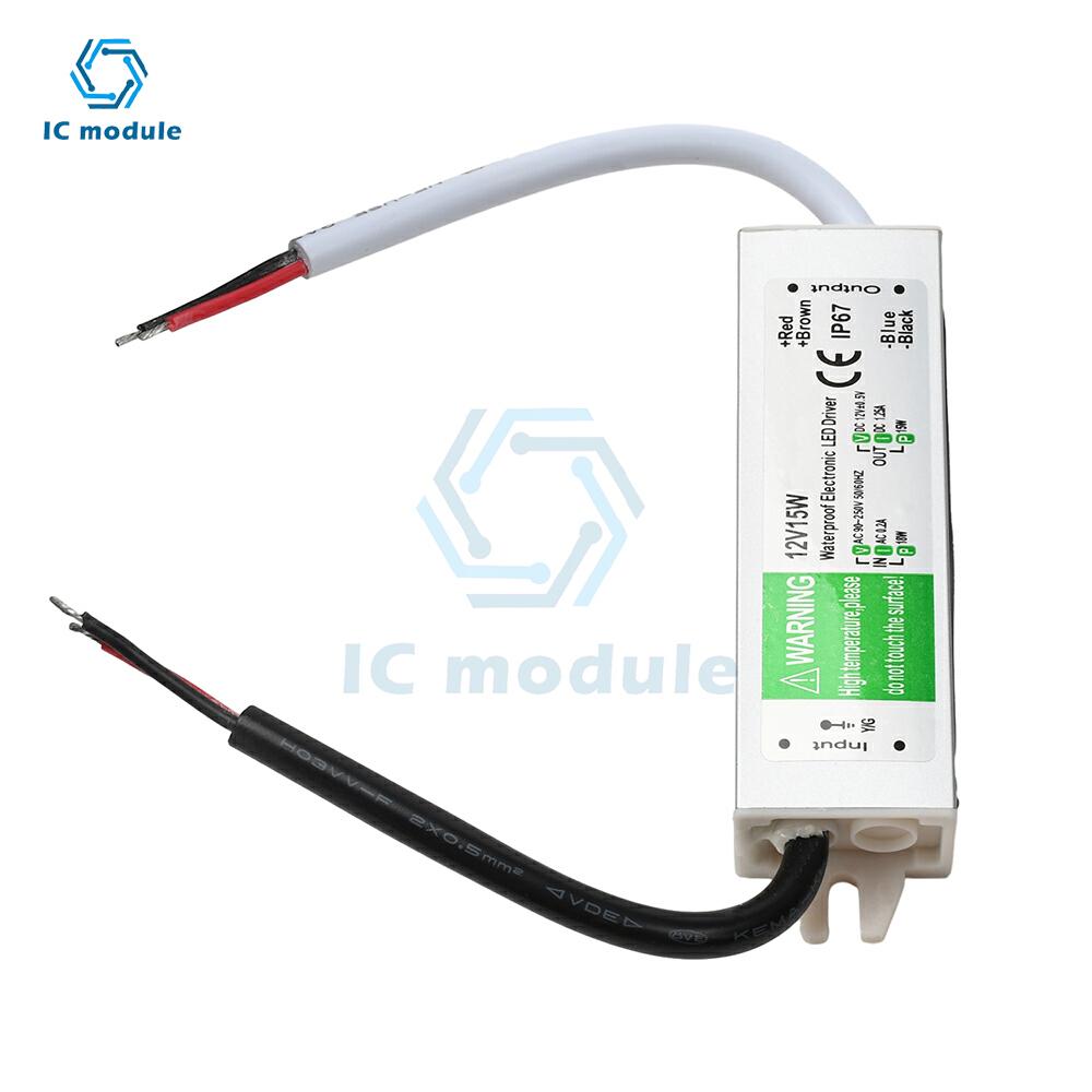 Waterproof Power Supply IP67 AC 90-250V to DC 12V LED Driver 10W 15W Switching Power Supply for LED Strip Lights
