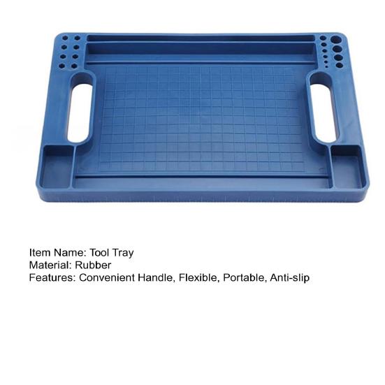 Flexible Tool Tray Non-Slip Rubber Tool Organizer Multi Purpose Tool Mat Tray for Automotive And Home Tools