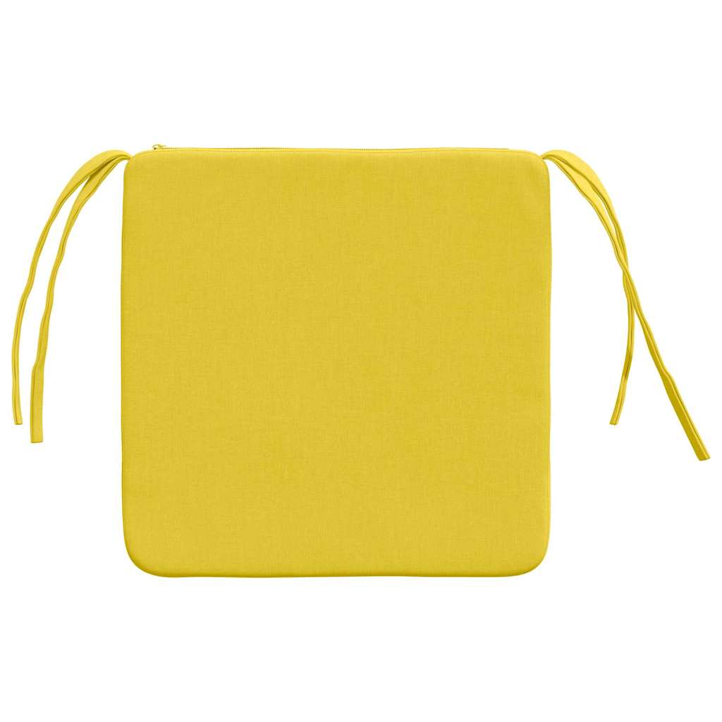 Seat Cushions 4 pcs Light Yellow 40 x 40 x 3 cm Fabric