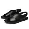 Mens Slip on Shoes Genuine Leather Sandals Summer Antiskid Beach Luxury Sandals Non-slip Men's Casual Sandal Soft Penny Shoes