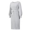 Women's Autumn and Winter Knitted Dress Slim Pleated Mid-length Bottoming Sweater Dress