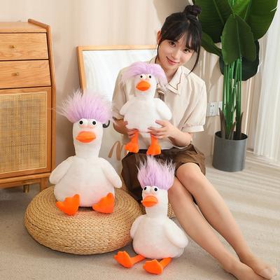 Yaratıcı çekme ördek bebek peluş oyuncak ördek yavrusu bebek çocuklar için sakinleştirici bez bebek kız doğum günü hediyesi