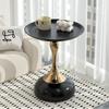 French Slim Waist Wrought Iron Side Table: European Style for Apartments, Sofas, or Bedrooms - Small Round Coffee or Bedside Corner Table