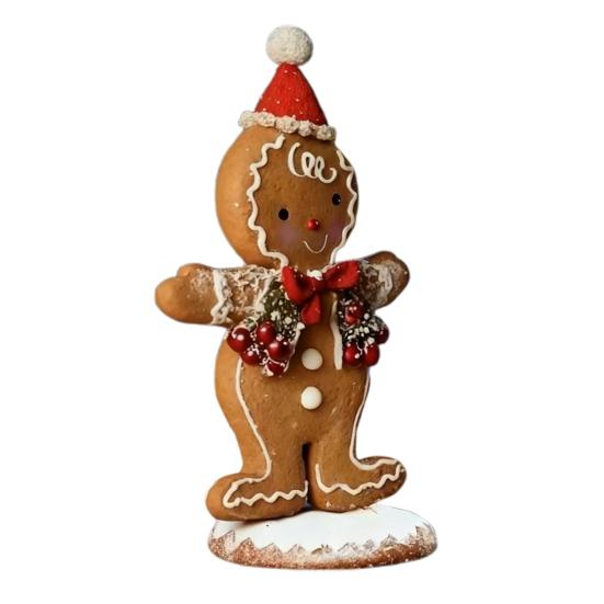 Christmas Gingerbread Man Night Light Battery Powered Resin Cookie Man Decoration Lamp Home Office Bedroom