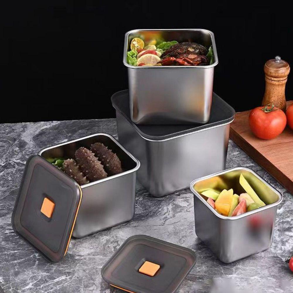 Leak-proof Food Storage Box Stainless Steel Lunch Box Fresh-keeping Box  Picnic