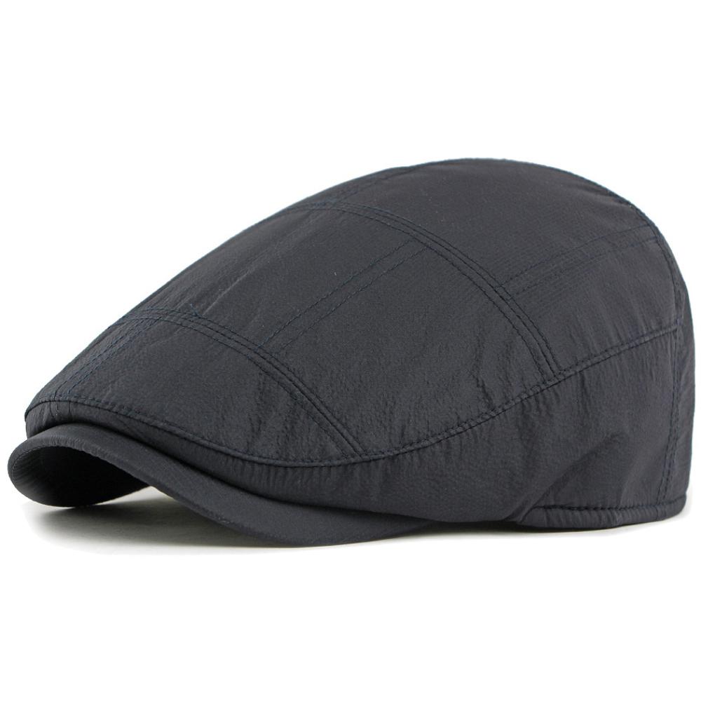 

HT4959 Beret Cap New Thick Warm Autumn Winter Hat Men Women Vintage Artist Painter Beret Hat Male Female Ivy Flat Cap Mens Beret 55-59cm Adjustable темно-синього кольору