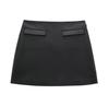 TAOP&ZA Women's Spring Faux Leather Jacket & Skirt Set with Pockets