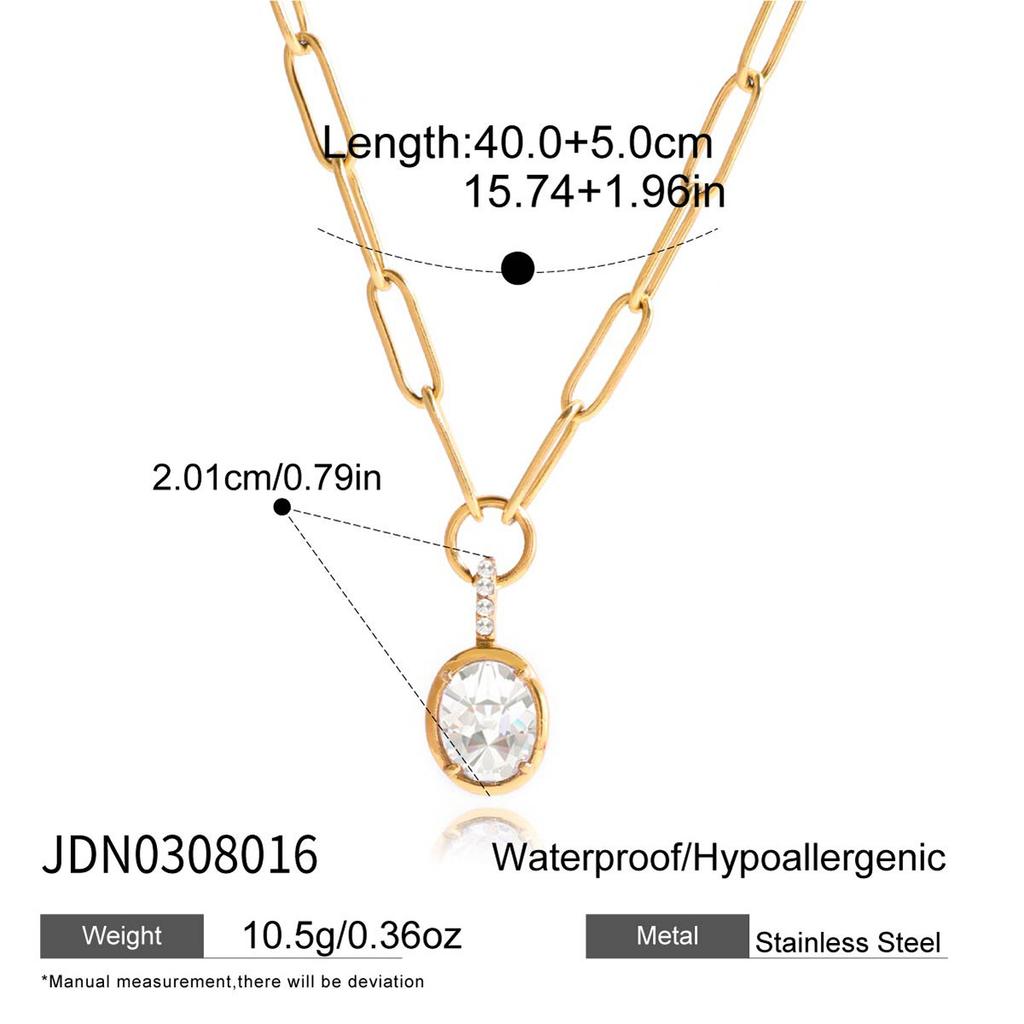 [Titanium Steel CZ Choker Necklace Light Luxury Elegant Fade Resistant Jewelry]