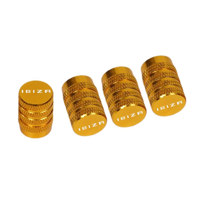 rldf3 4pcs Car CNC Aluminum Tire Valve Air Port Stem Cover Caps For SEAT IBIZA Accessories