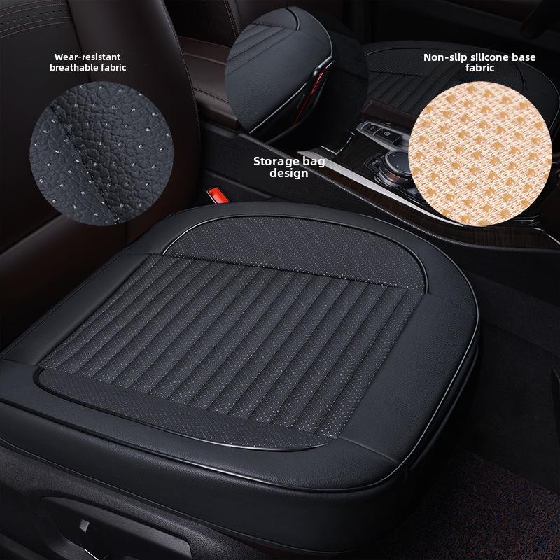 Leather Universal Car Seat Cushion, Breathable and Full Surround Design for All Seasons.