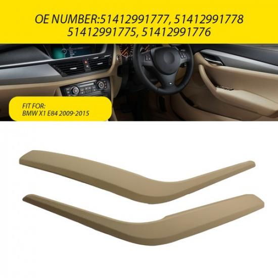 For BMW X1 E84 Interior Door Handle Trim Cover Interior Door Armrest Cover Strip Beige 2PCS