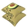 Avocardio Avocado Cardio 2 Stück Quadratischer Kissenbezug Kissenbezug Kissen Dekoration Komfort Überwurf Kissen für Zuhause Sofa