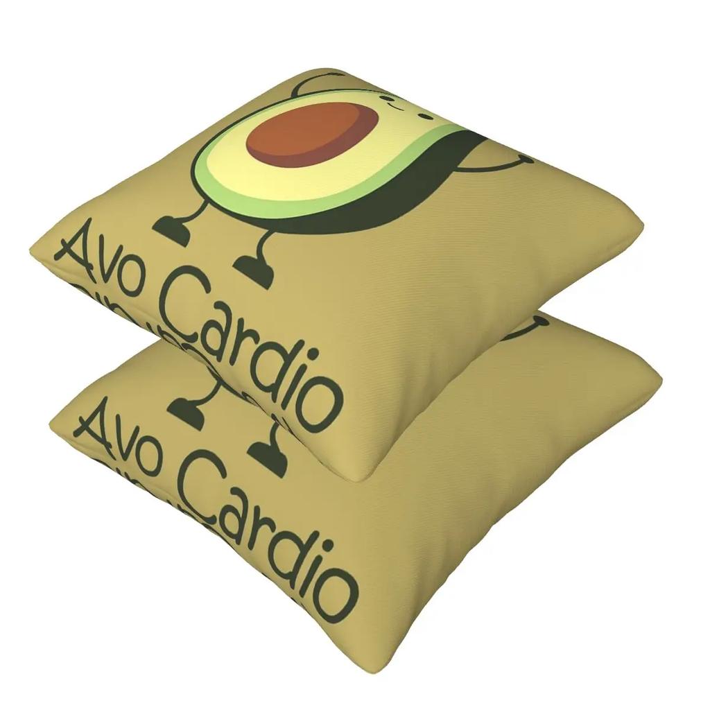 Avocardio Avocado Cardio 2 Stück Quadratischer Kissenbezug Kissenbezug Kissen Dekoration Komfort Überwurf Kissen für Zuhause Sofa