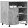 Printer Stand - vidaXL - 840628 - Reconstituted Wood - 4 Castors - Concrete Grey