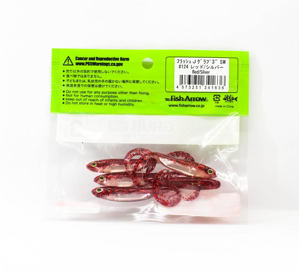 Fish Arrow Soft Lure Flash J Grub SW 3 Inch 5 Piece per pack #124 (1636)