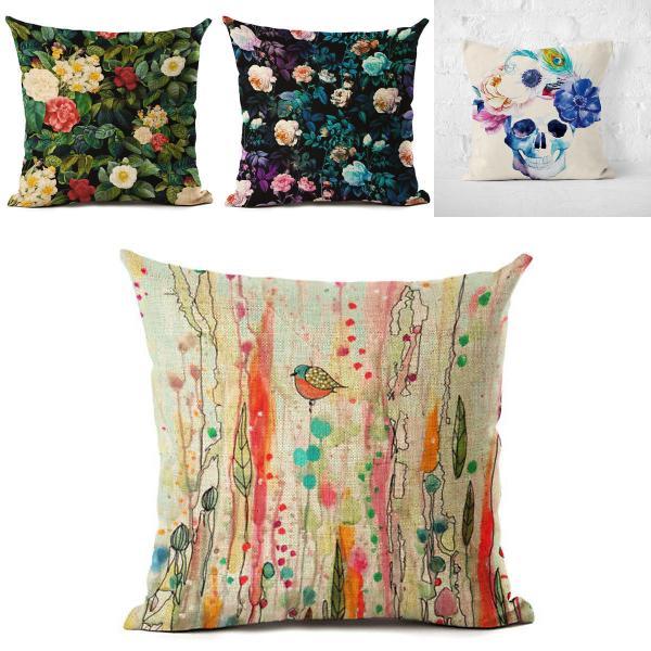 Premium Quality Watercolor Art Polyester Throw Pillow Case For Elegant Home Decor