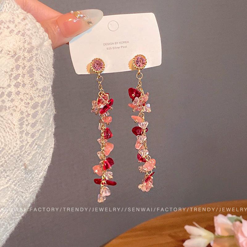 Vacation Style Dopamine Flower Earrings Women's Summer Sweet Temperament Versatile High-end Stud Earrings 925 Silver Needle Earrings
