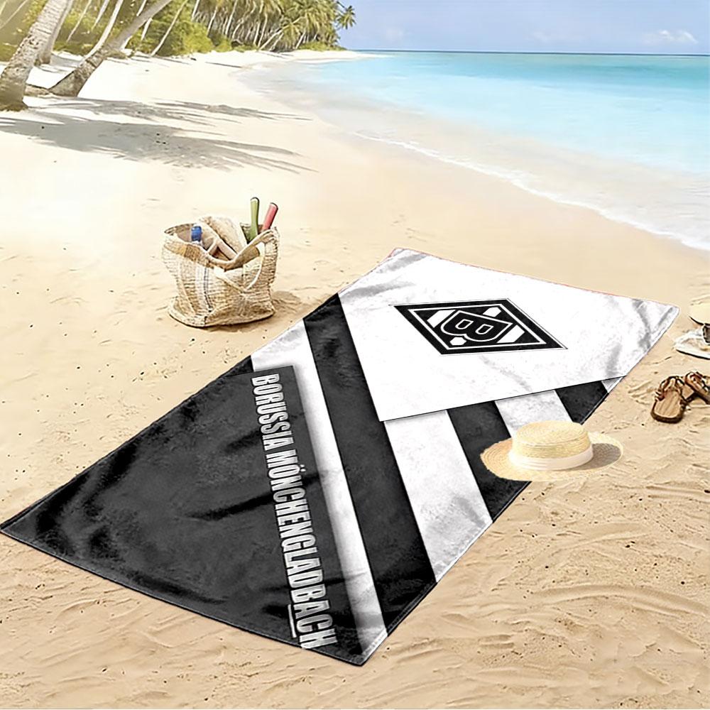 Large Beach Towel with Borussia Monchengladbach Club Crest, Quick Dry Microfiber, Soft and Durable, for Beach Pool Travel