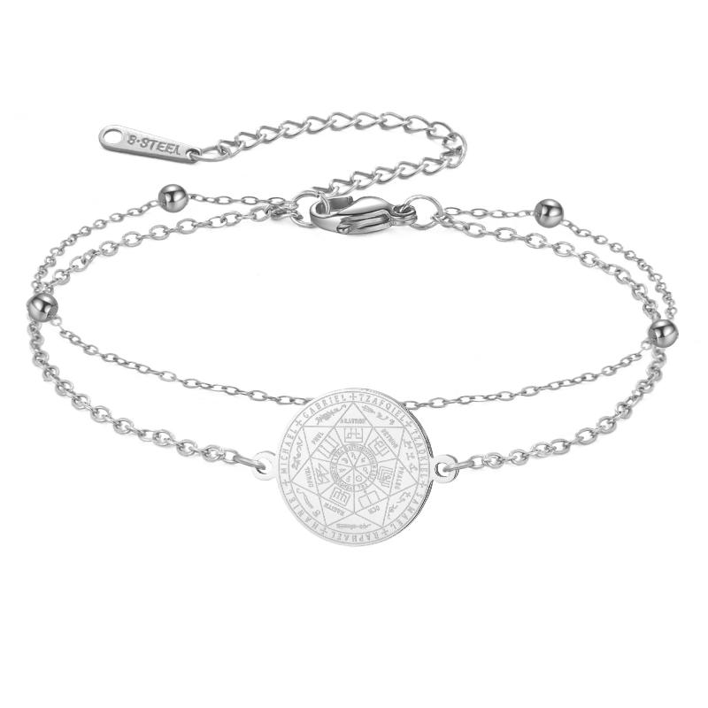 

Skyrim Stainless Steel Seven Archangels Charm Bracelet Women Men Adjustable Rope Bracelets Amulet Seal Of Solomon Jewelry Gift