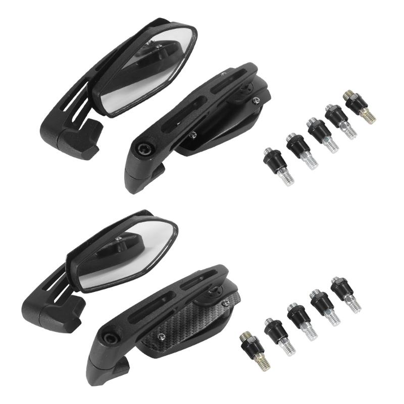 Plastic & Tempered Glass Set Universal Motorcycle Rearviews Mirror for Enhanced Backing Safety Wide Angle Visibility
