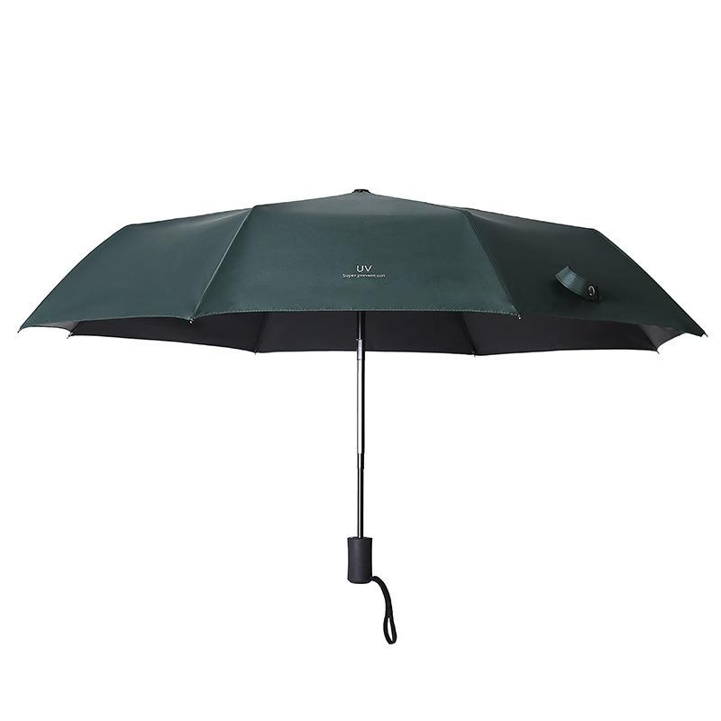 Automatic UV Tri-fold Umbrella Vinyl Sunscreen UV Protection Parasol Custom Printing LOGO Folding Umbrella Female