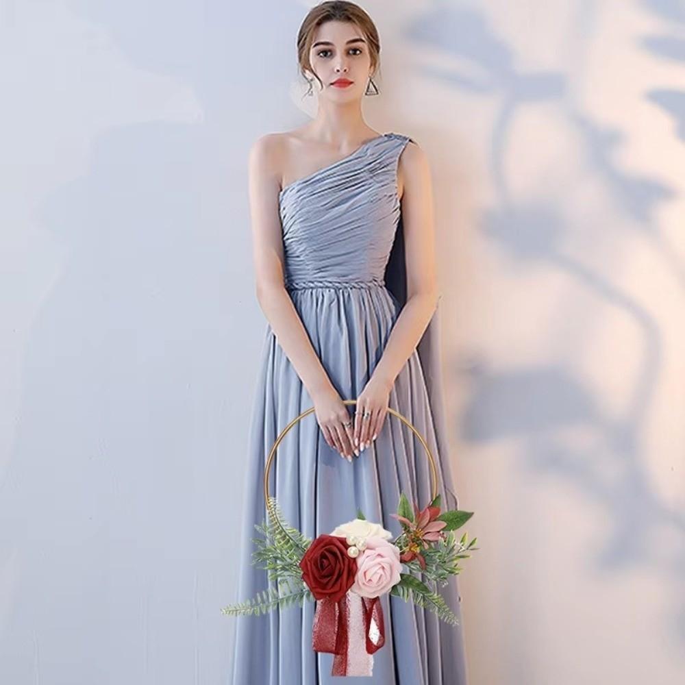 Metal Rose and Eucalyptus Wreaths Rose Flower Hoop Wreath  Front Door Wall Decor