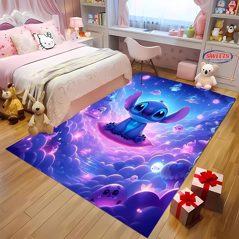 DYWAN NR 4 z motywem Disney Lilo & Stitch! Dywanik do sypialni, salonu, pod łóżko, antypoślizgowy, wykwintny wystrój domu, trwały, można prać w pralce